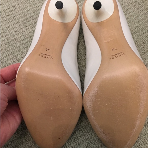 White Gucci 4 inch heels size 38 like new - Picture 3 of 8